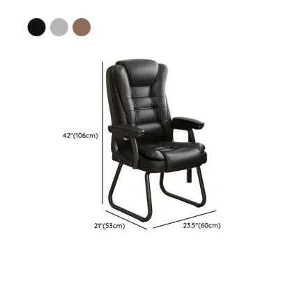 Luxurious Ink Leather Steel Reclining Office Chair #size