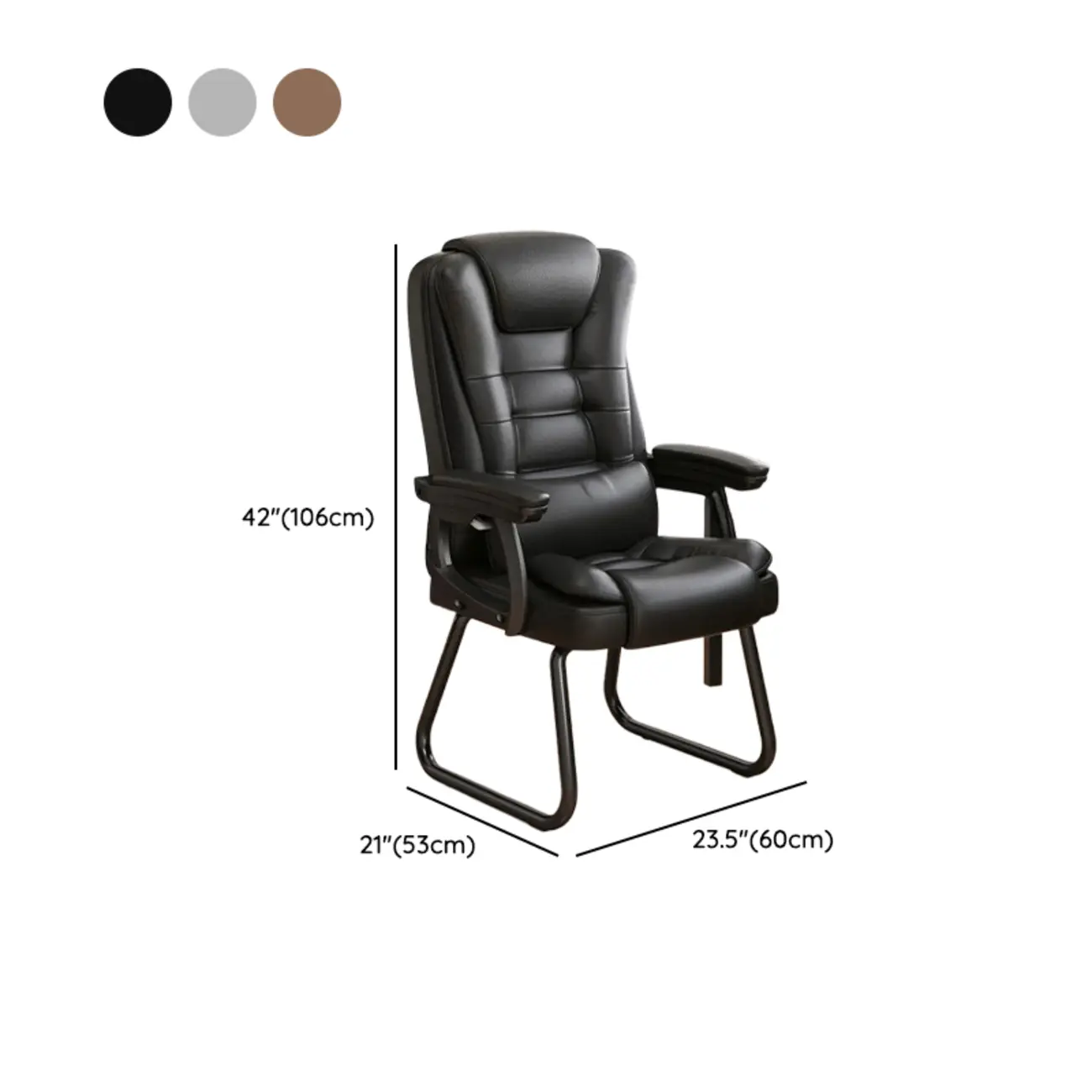 Luxurious Ink Leather Steel Reclining Office Chair Image - 16 | homeyfad