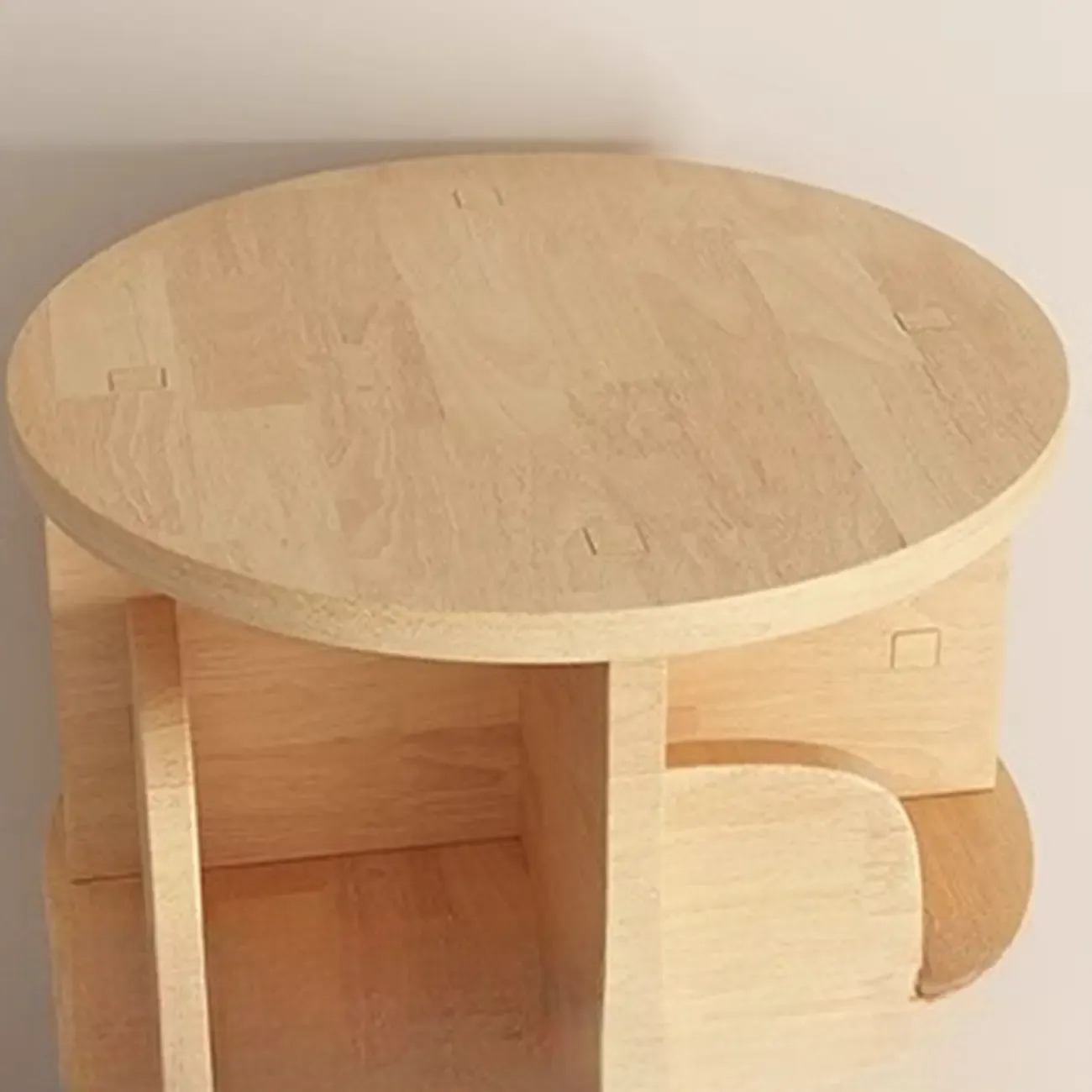 Narrow Modern Natural Wood Vertical Etagere Bookcase Image - 11