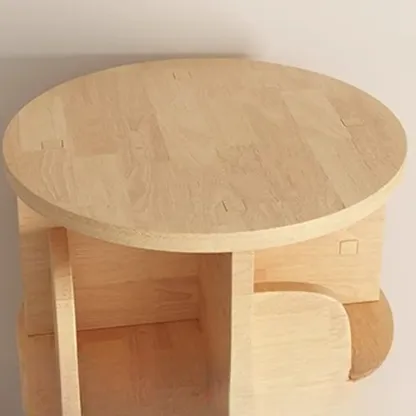 Narrow Modern Natural Wood Vertical Etagere Bookcase Image - 11