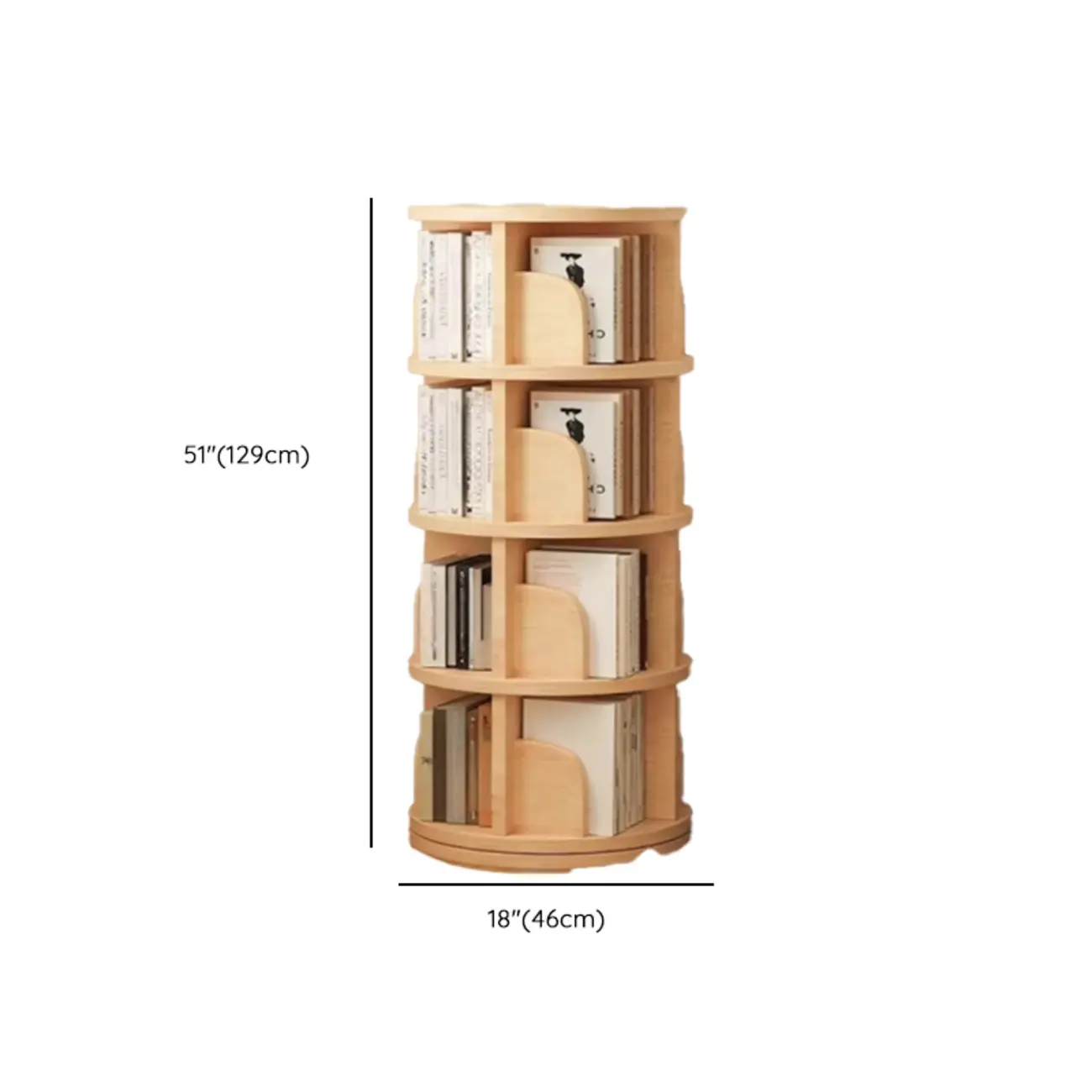Narrow Modern Natural Wood Vertical Etagere Bookcase Image - 21 | homeyfad