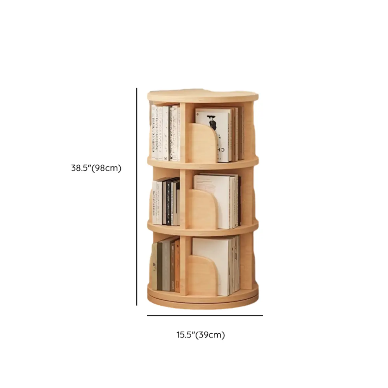 Narrow Modern Natural Wood Vertical Etagere Bookcase Image - 26 | homeyfad