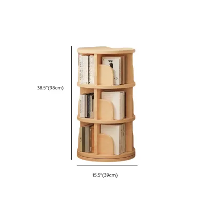 Narrow Modern Natural Wood Vertical Etagere Bookcase Image - 26