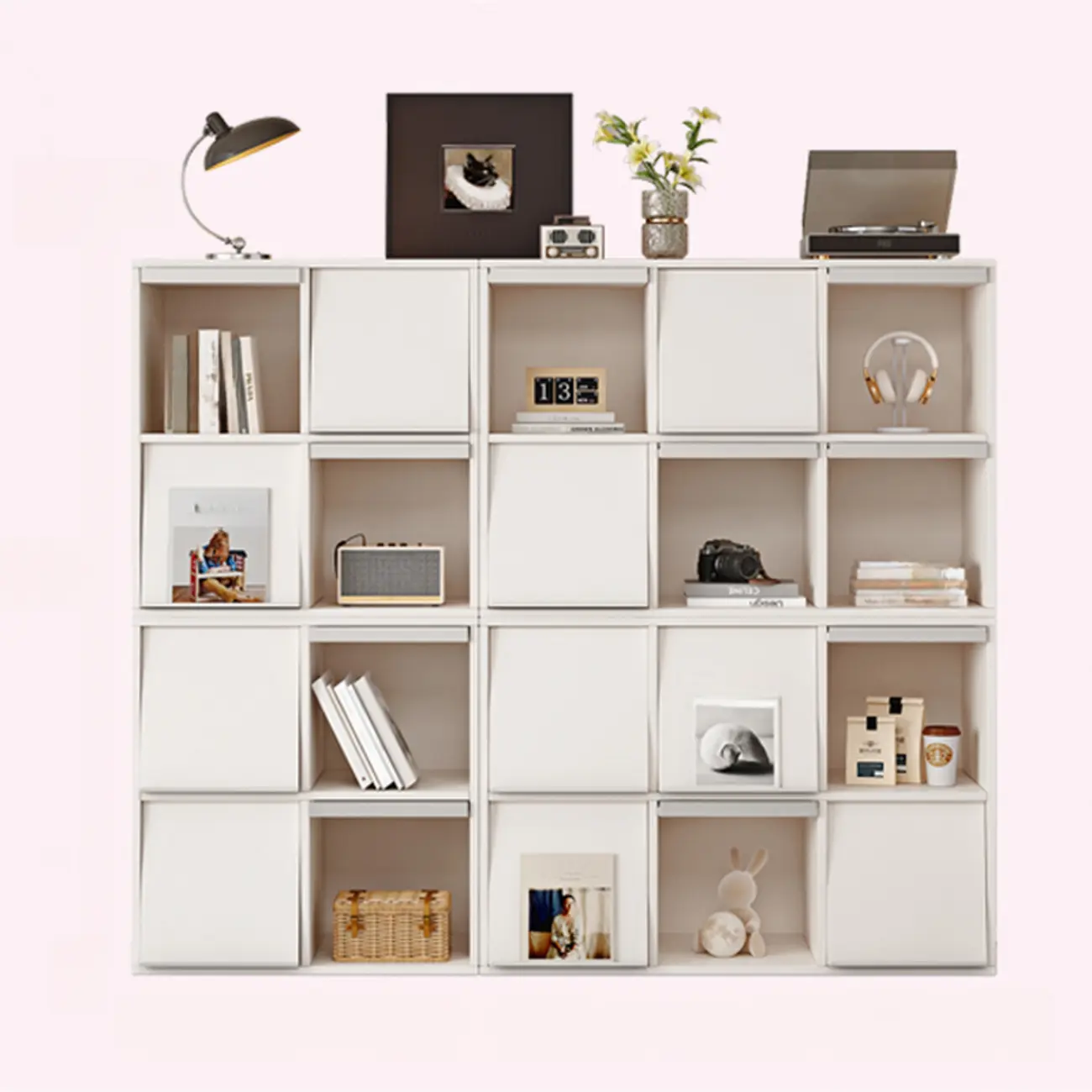 Modern Black Wood Cube Storage Shelf Modular Bookcase Image - 4 | homeyfad