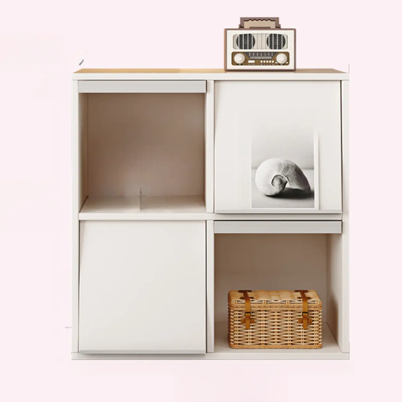 Modern Black Wood Cube Storage Shelf Modular Bookcase Image - 5 | homeyfad