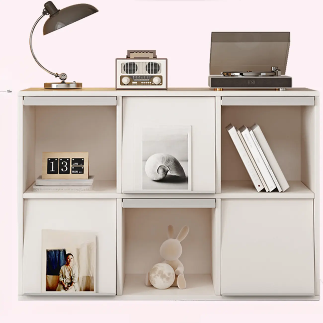 Modern Black Wood Cube Storage Shelf Modular Bookcase Image - 6 | homeyfad