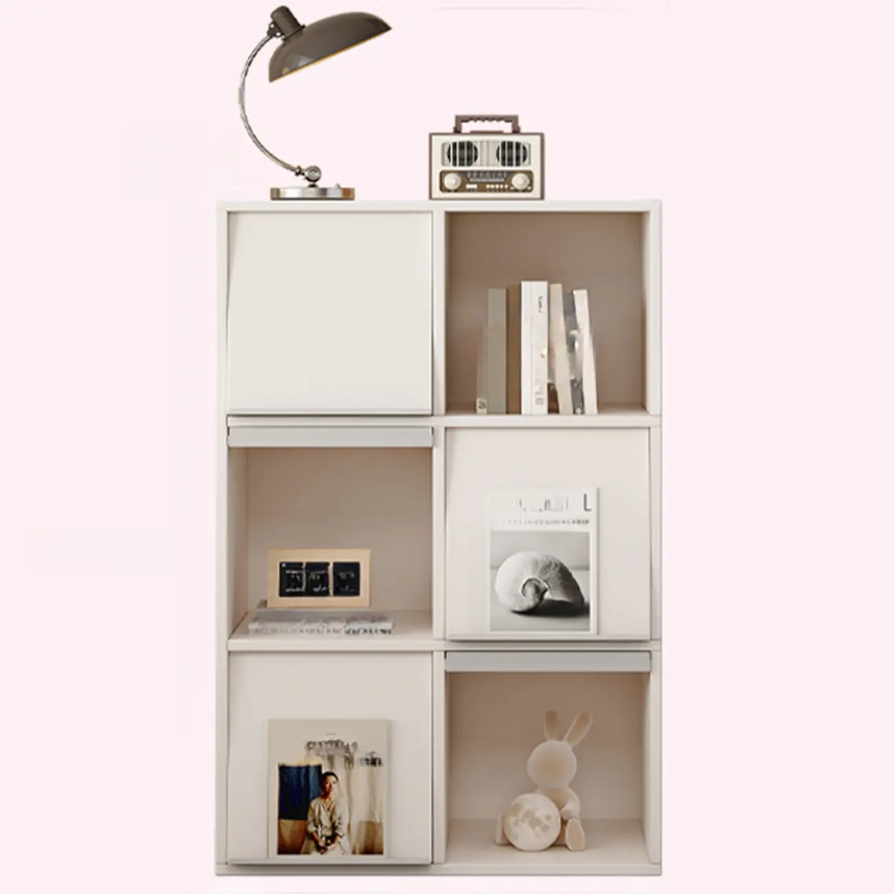 Modern Black Wood Cube Storage Shelf Modular Bookcase Image - 7 | homeyfad