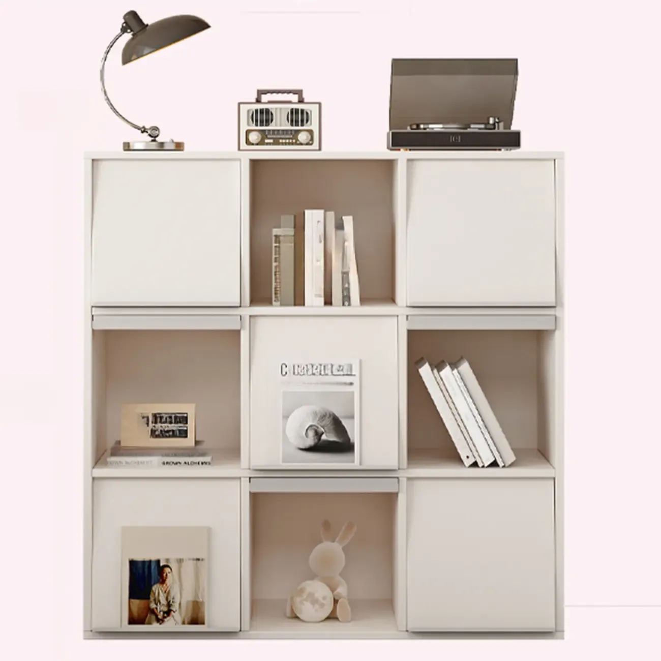 Modern Black Wood Cube Storage Shelf Modular Bookcase Image - 9