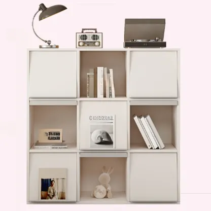 Modern Black Wood Cube Storage Shelf Modular Bookcase Image - 9
