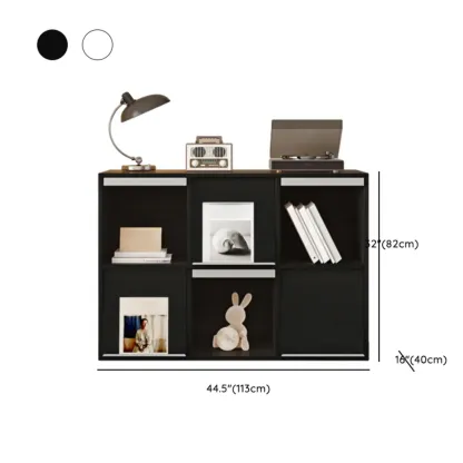 Modern Black Wood Cube Storage Shelf Modular Bookcase Image - 21