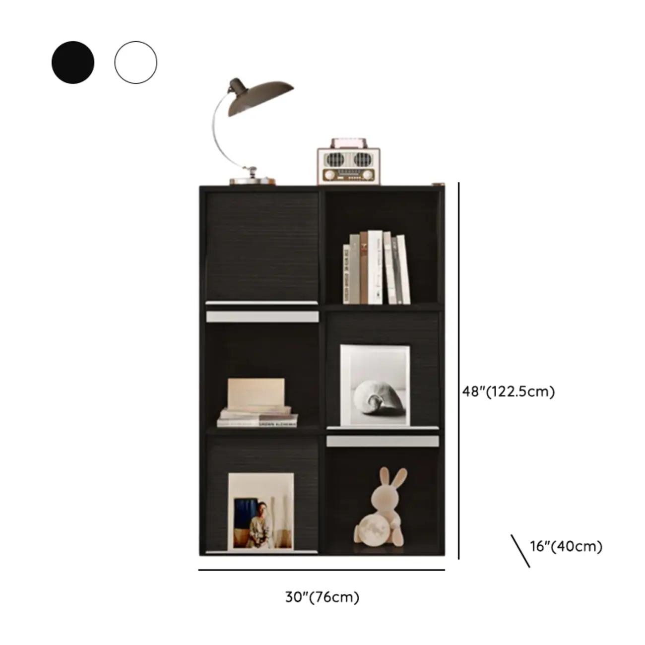 Modern Black Wood Cube Storage Shelf Modular Bookcase Image - 22 | homeyfad