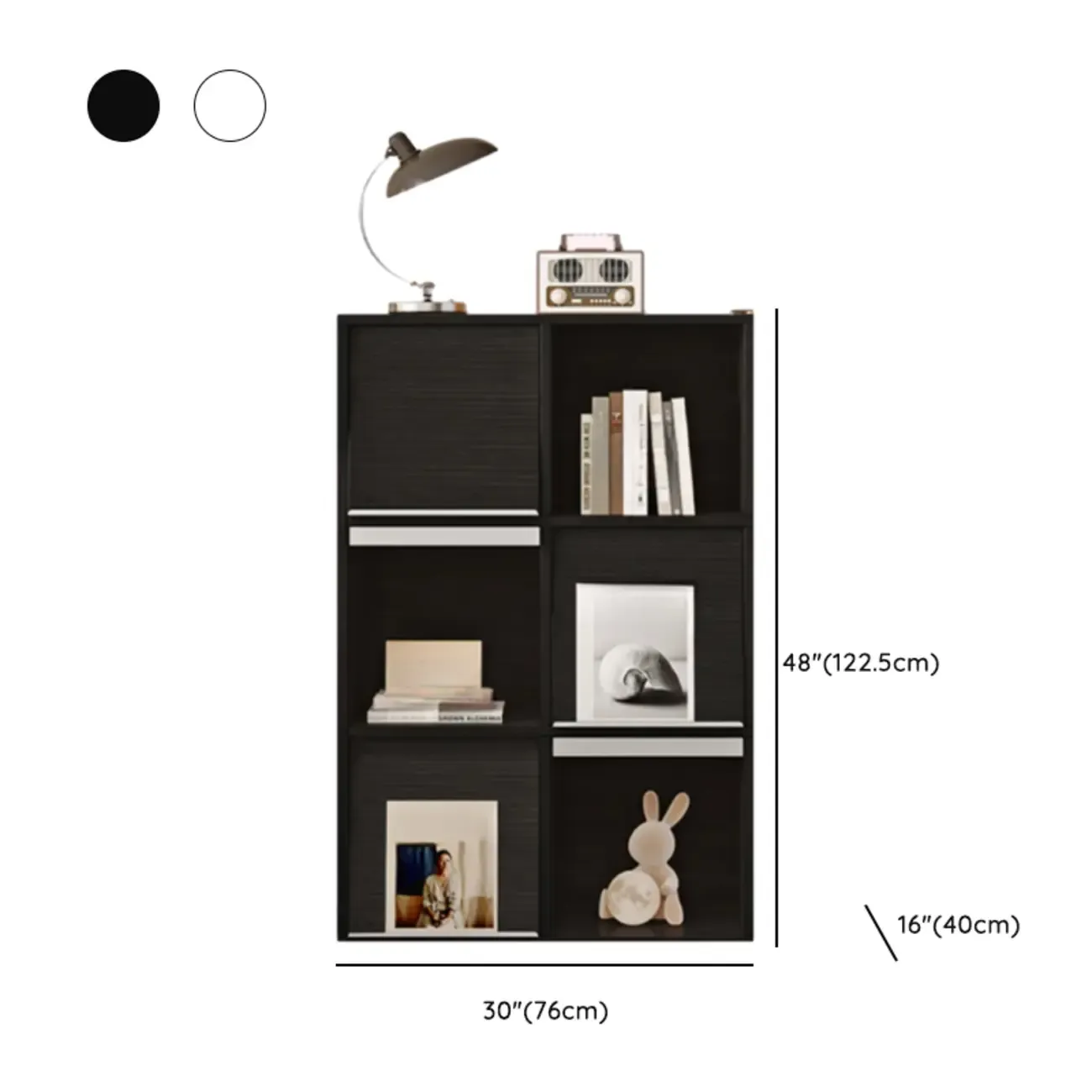 Modern Black Wood Cube Storage Shelf Modular Bookcase Image - 22