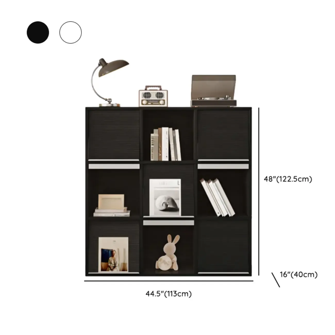 Modern Black Wood Cube Storage Shelf Modular Bookcase Image - 23