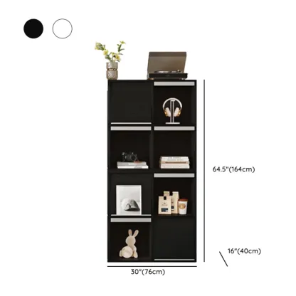 Modern Black Wood Cube Storage Shelf Modular Bookcase Image - 24
