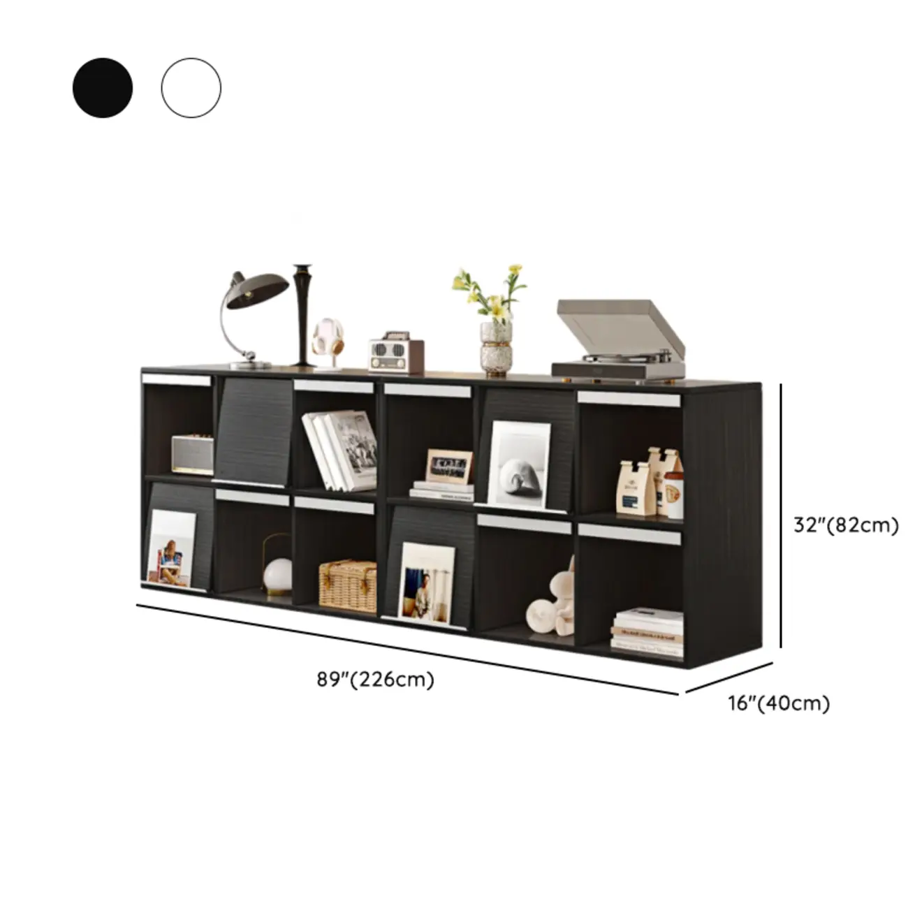 Modern Black Wood Cube Storage Shelf Modular Bookcase Image - 25 | homeyfad