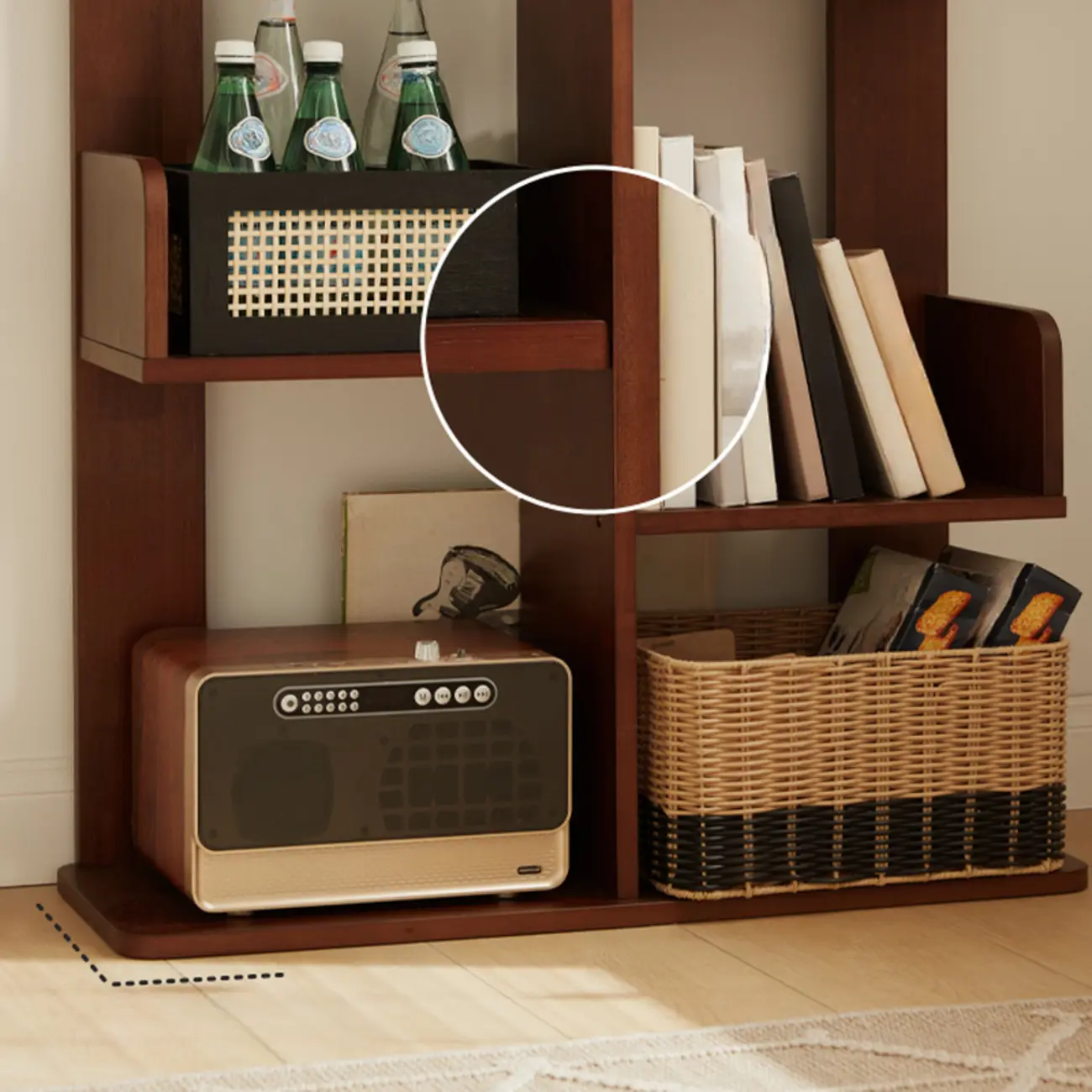 Rectangle Brown Wood 4-Tier Open Bookcase Image - 6 | homeyfad