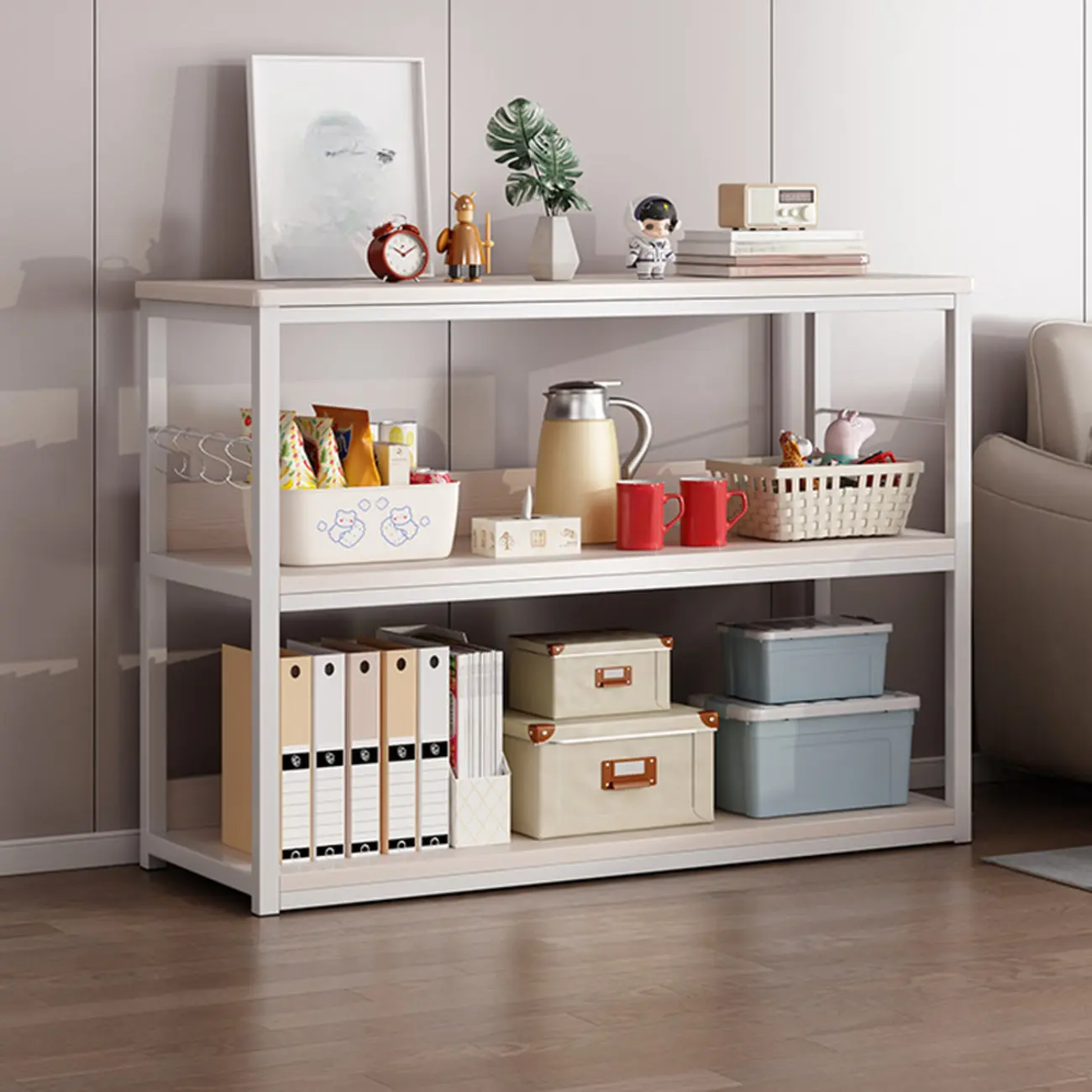 Steel Open Back Barrister Withe Bookcase for Office Storage Image - 1 | homeyfad