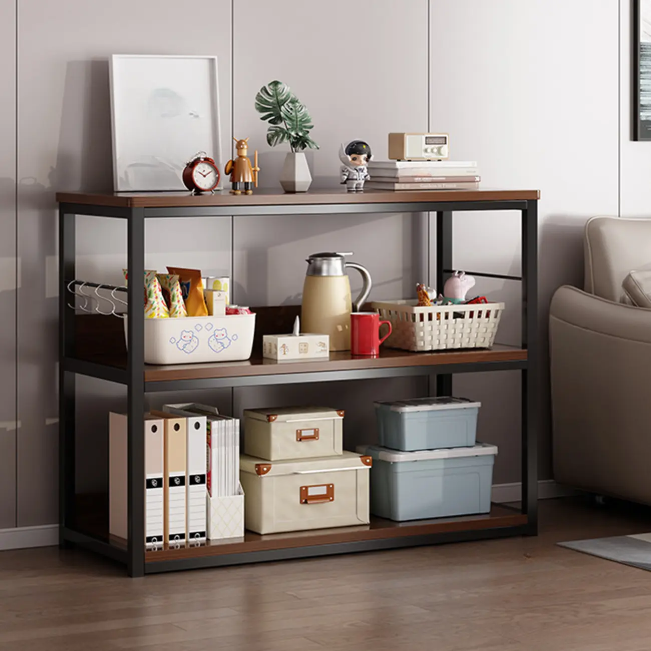 Steel Open Back Barrister Withe Bookcase for Office Storage Image - 2 | homeyfad