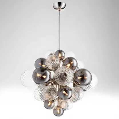 Modern Glass Cluster Chandelier for Dining Room Image - 4