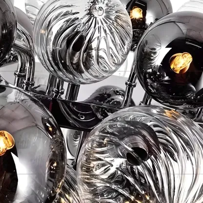Modern Glass Cluster Chandelier for Dining Room Image - 5