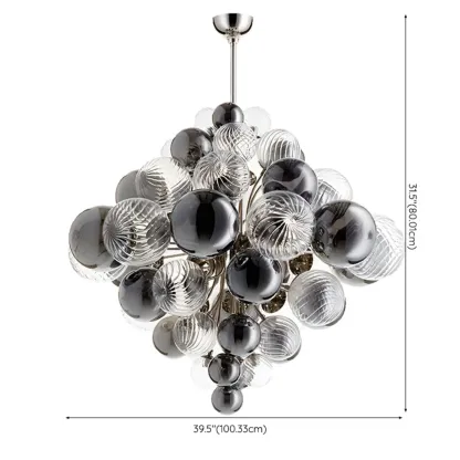 Modern Glass Cluster Chandelier for Dining Room Image - 8