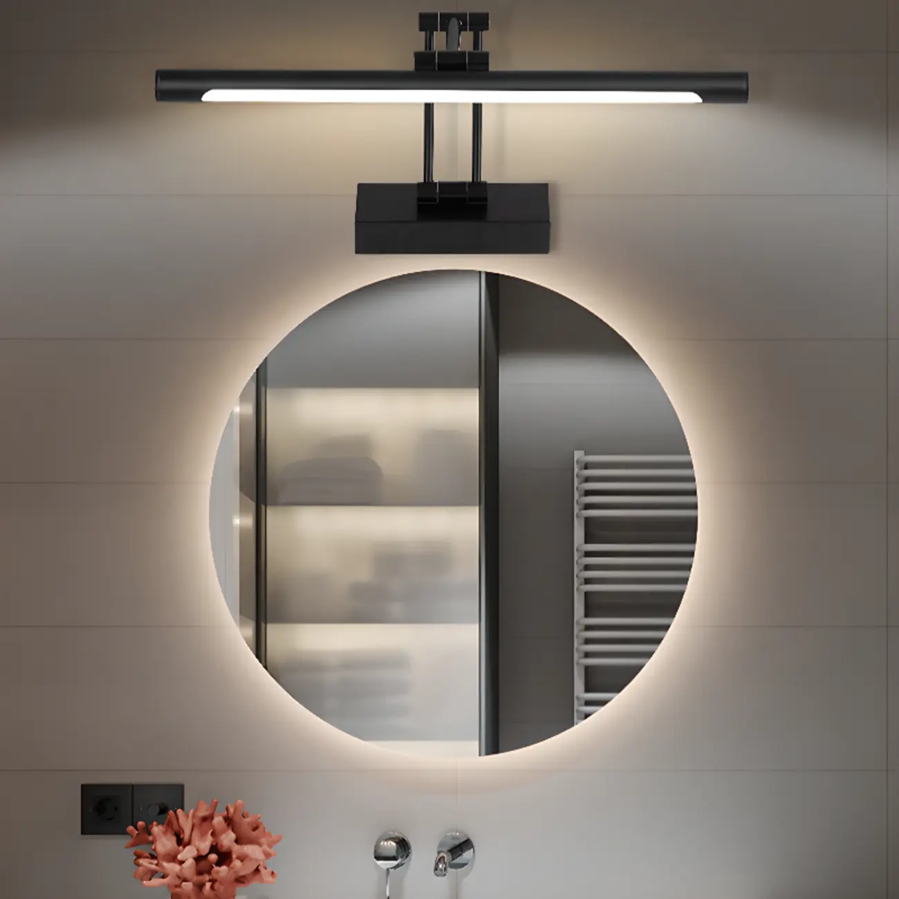 Contemporary Black Metal Cylinder LED Vanity Lights Image - 6 | homeyfad