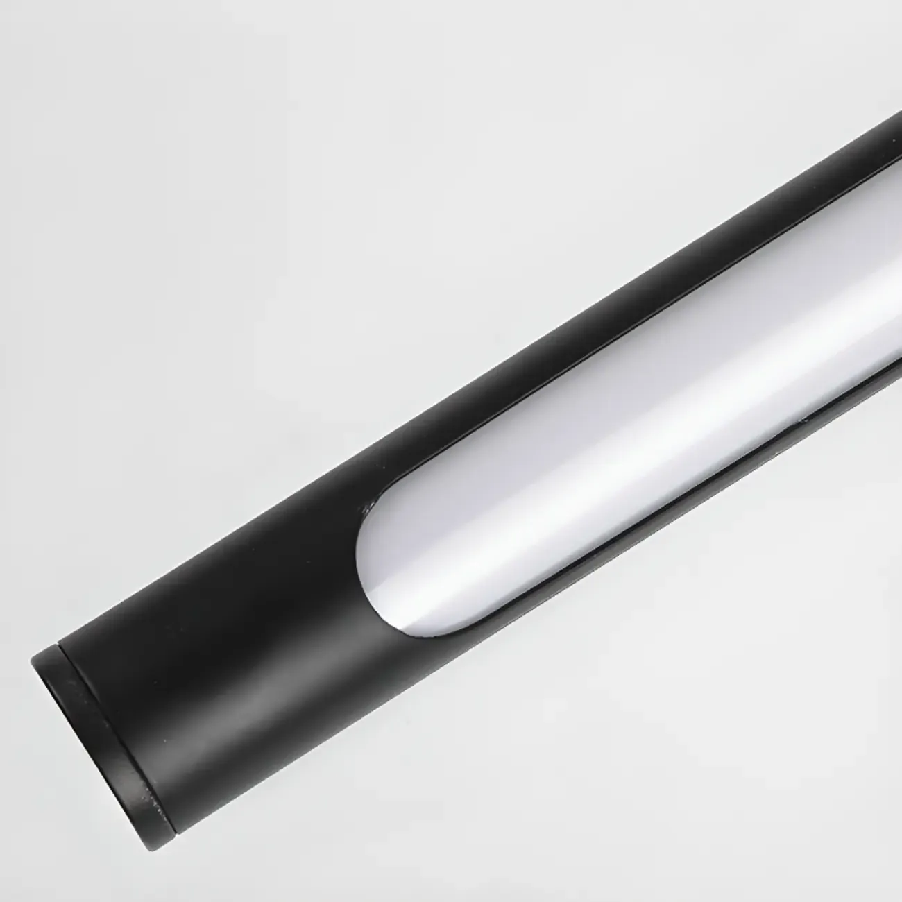 Contemporary Black Metal Cylinder LED Vanity Lights Image - 11