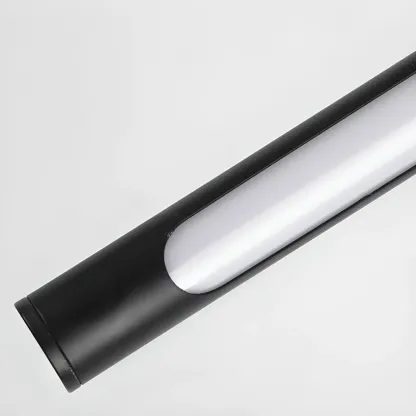 Contemporary Black Metal Cylinder LED Vanity Lights Image - 11