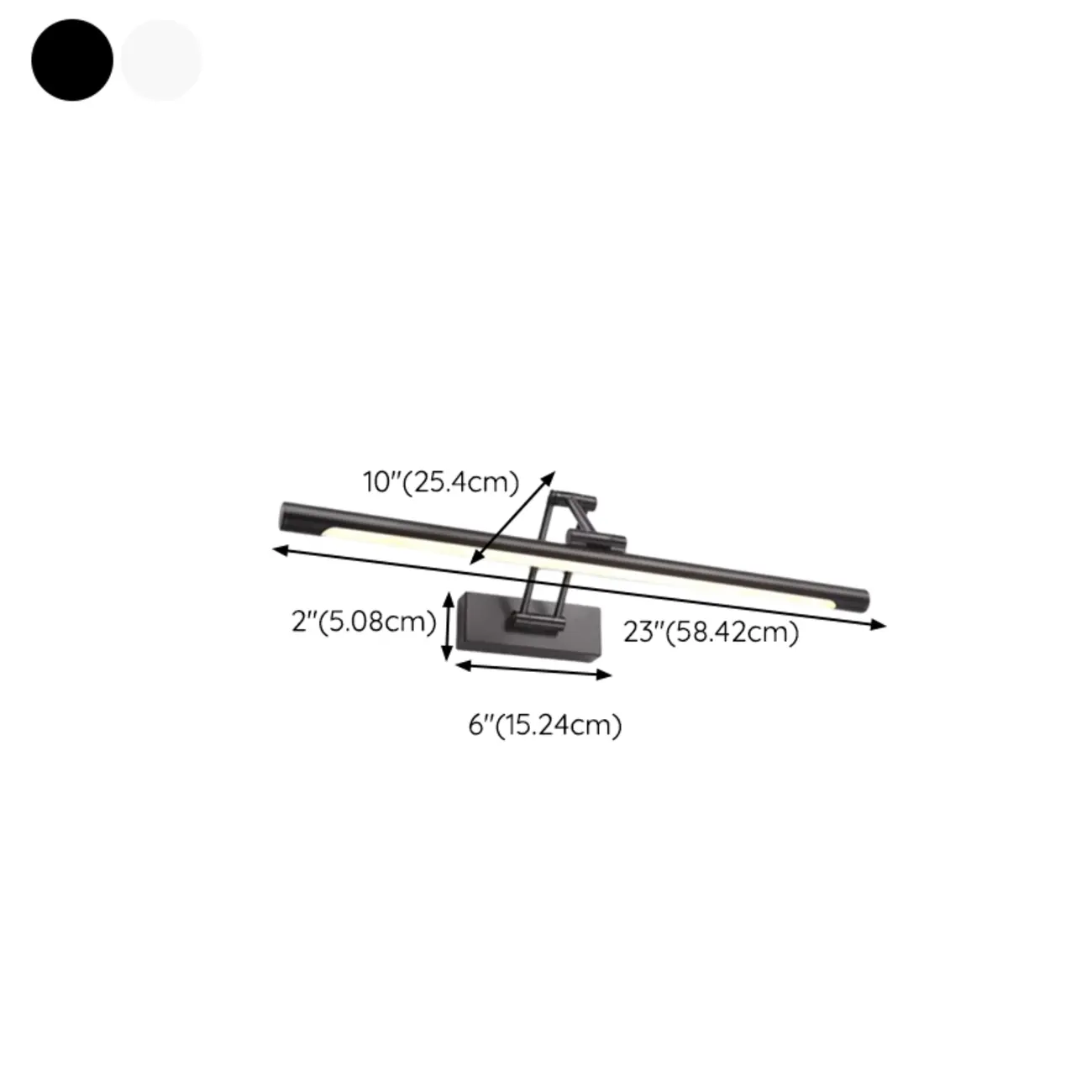 Contemporary Black Metal Cylinder LED Vanity Lights #size | homeyfad