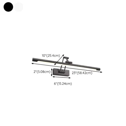 Contemporary Black Metal Cylinder LED Vanity Lights #size