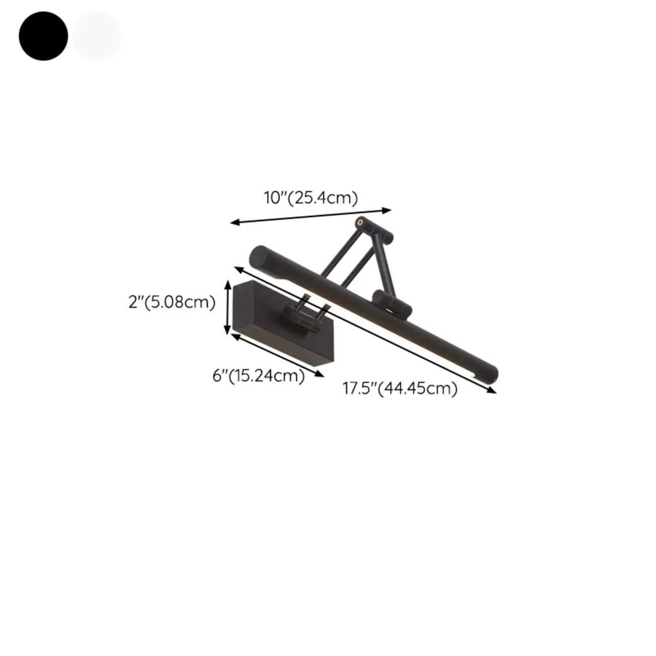 Contemporary Black Metal Cylinder LED Vanity Lights Image - 14