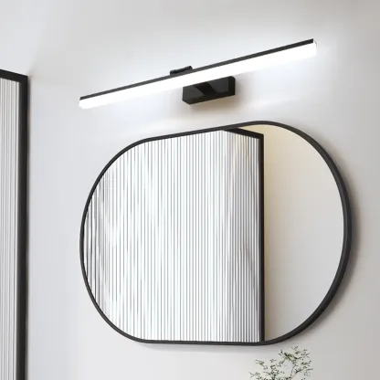 Rectangle 1-Light Black Metal Vanity Light for Bathroom Image - 1