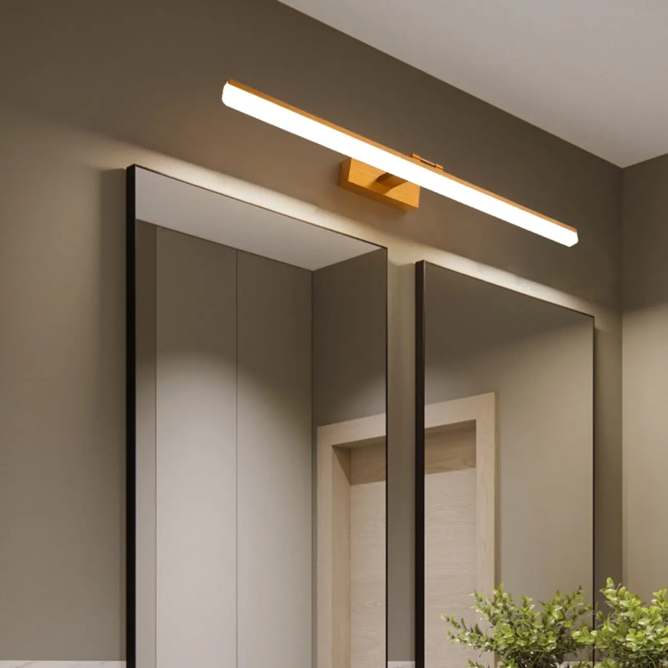 Rectangle 1-Light Black Metal Vanity Light for Bathroom Image - 4 | homeyfad