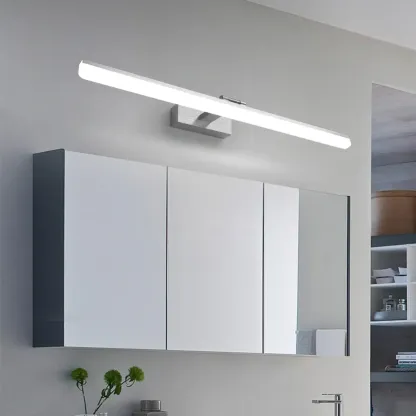 Rectangle 1-Light Black Metal Vanity Light for Bathroom Image - 6