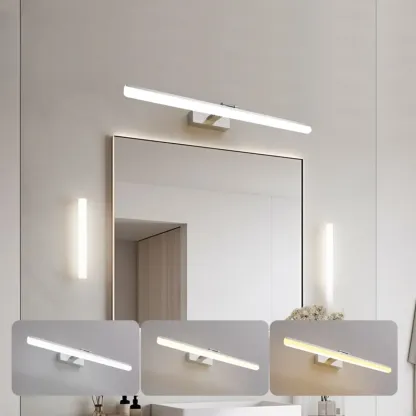 Rectangle 1-Light Black Metal Vanity Light for Bathroom Image - 8