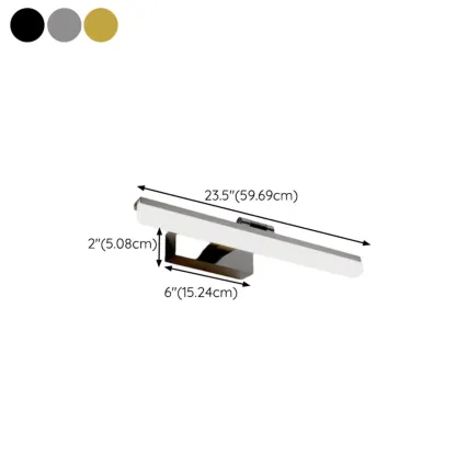 Rectangle 1-Light Black Metal Vanity Light for Bathroom Image - 20