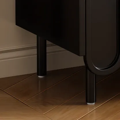 Scandinavian Wooden 3 Shelf Sideboard Cabinet in Black or White Image - 10