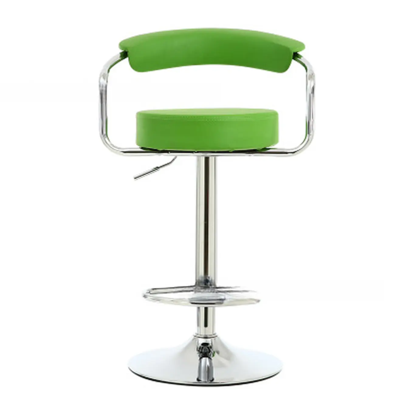 Modern Chrome Leather Ergonomic Adjustable Bar Stool | homeyfad