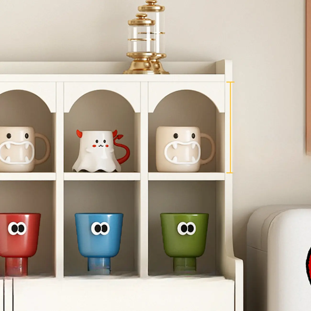 White Wooden 2-Drawer Glass Door Buffet Cabinet with Cubbies Image - 8 | homeyfad