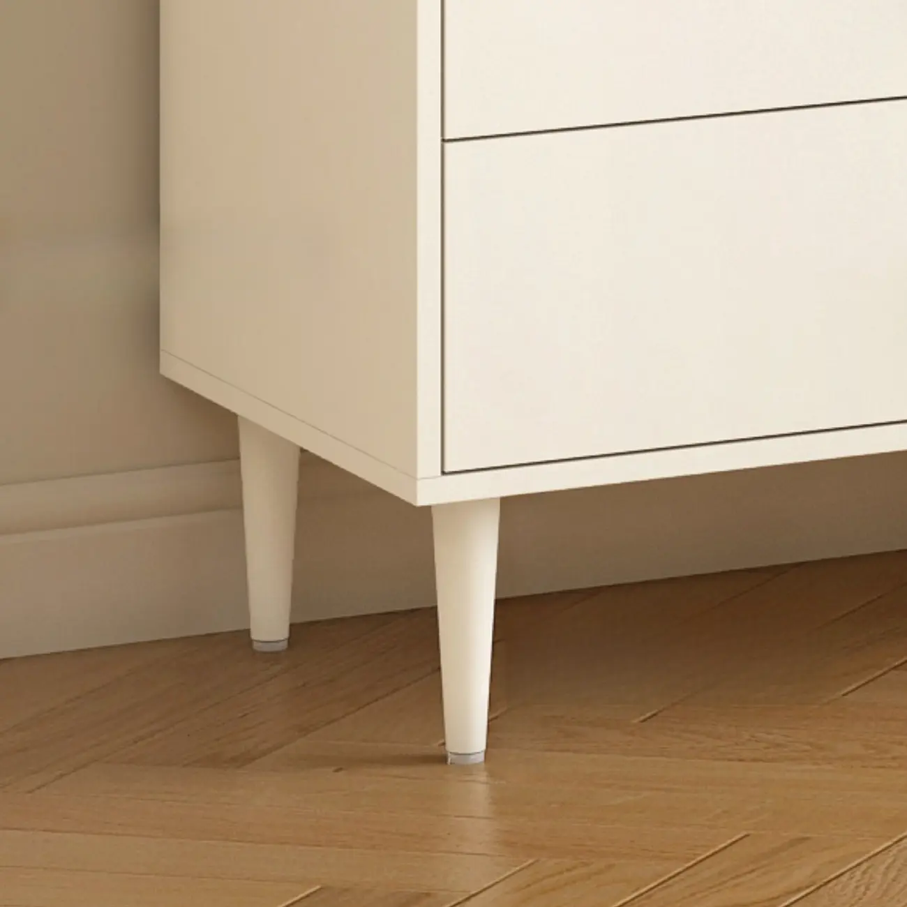 White Wooden 2-Drawer Glass Door Buffet Cabinet with Cubbies Image - 10 | homeyfad