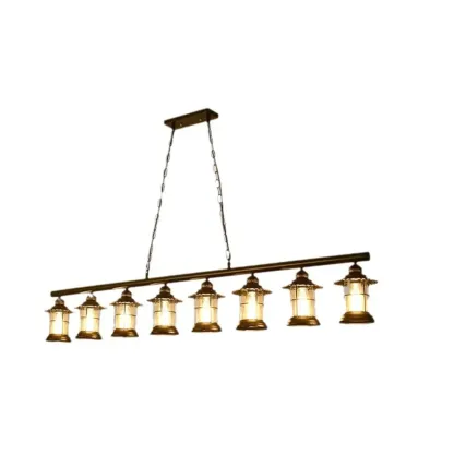 Industrial Rust Cylinder Black Pendant Lights for Kitchen Island Image - 8