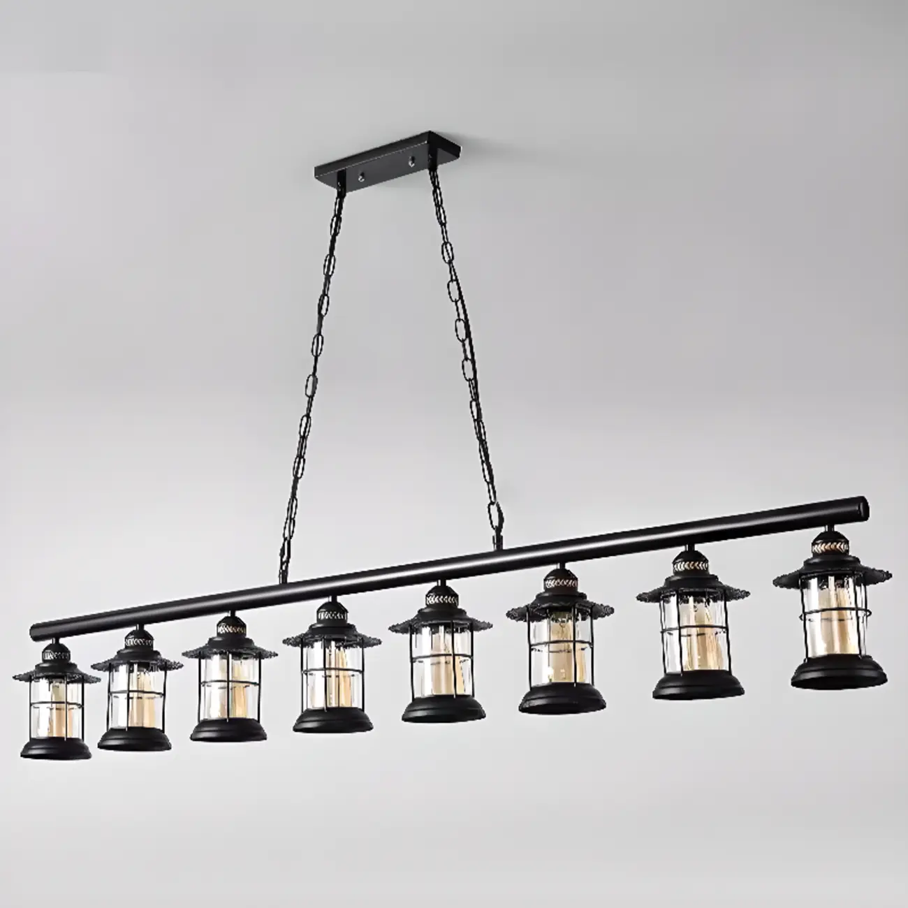 Industrial Rust Cylinder Black Pendant Lights for Kitchen Island Image - 12 | homeyfad