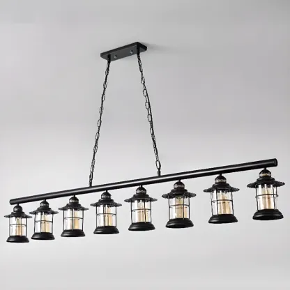 Industrial Rust Cylinder Black Pendant Lights for Kitchen Island Image - 12