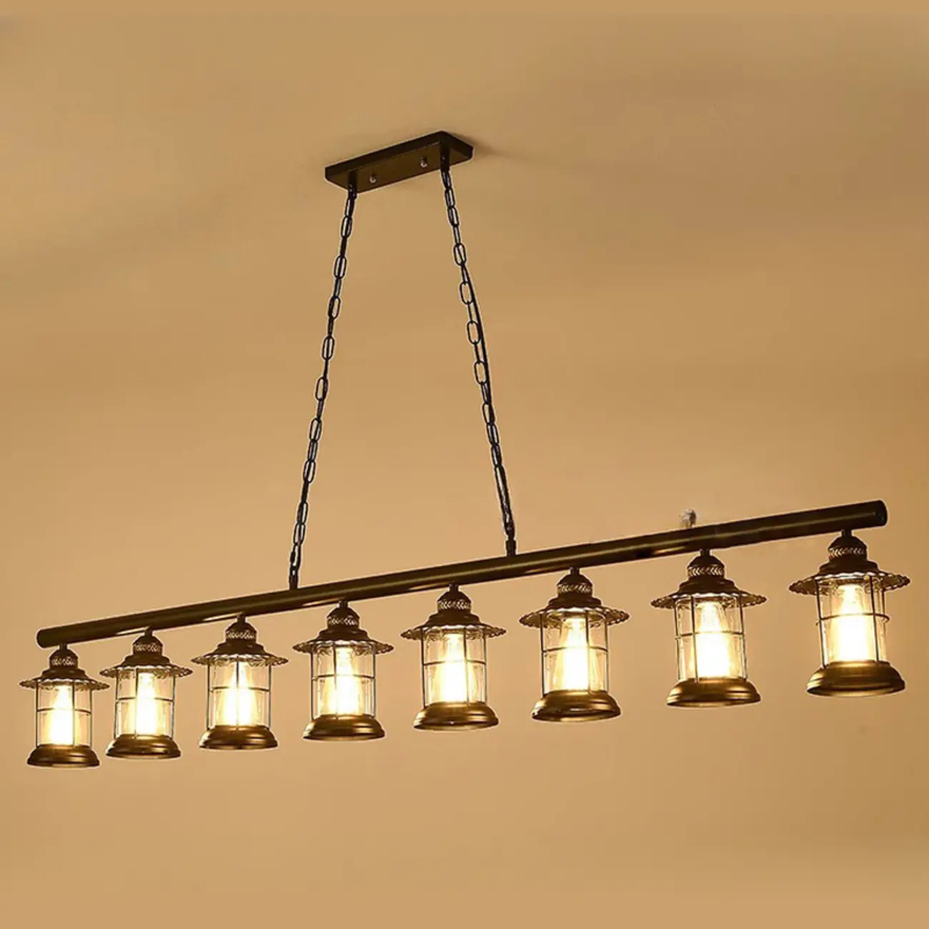 Industrial Rust Cylinder Black Pendant Lights for Kitchen Island Image - 7 | homeyfad