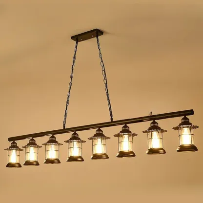 Industrial Rust Cylinder Black Pendant Lights for Kitchen Island Image - 7