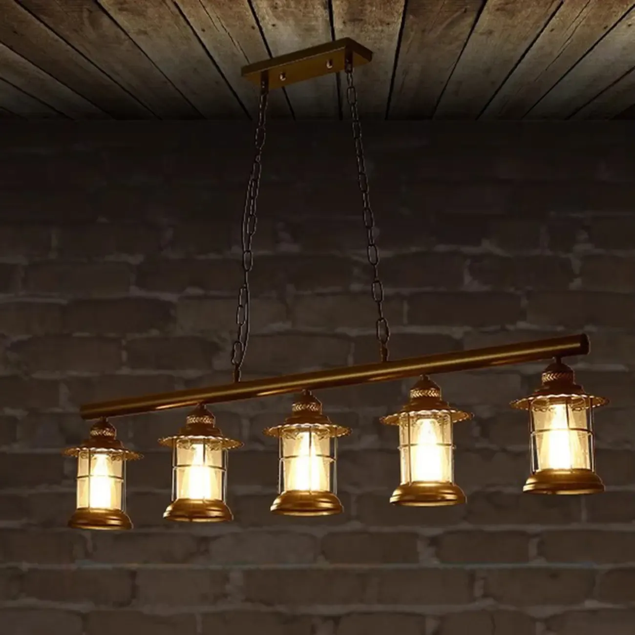 Industrial Rust Cylinder Black Pendant Lights for Kitchen Island Image - 5