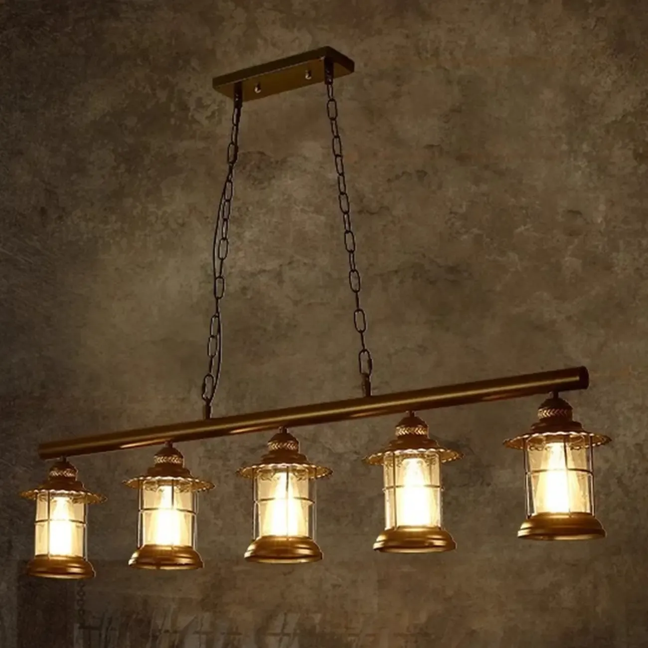 Industrial Rust Cylinder Black Pendant Lights for Kitchen Island Image - 6