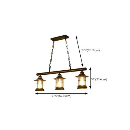 Industrial Rust Cylinder Black Pendant Lights for Kitchen Island #size