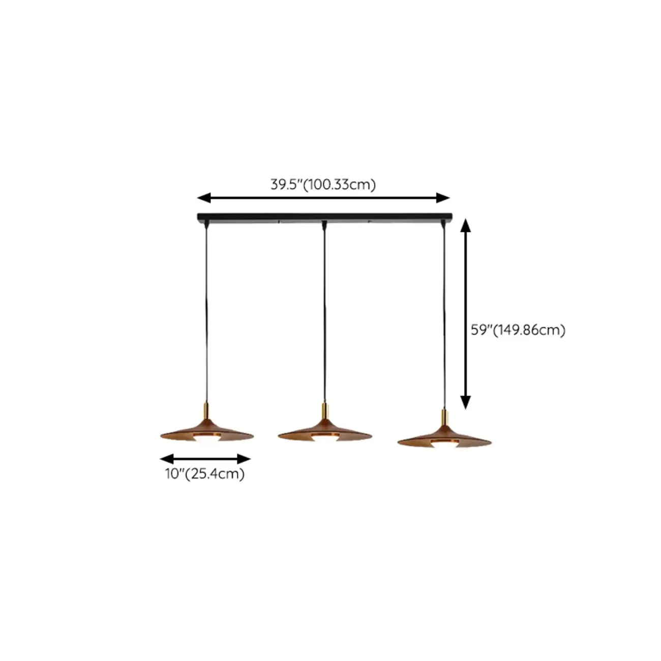 Modern Geometric Adjustable Island Light for Kitchen Area #size