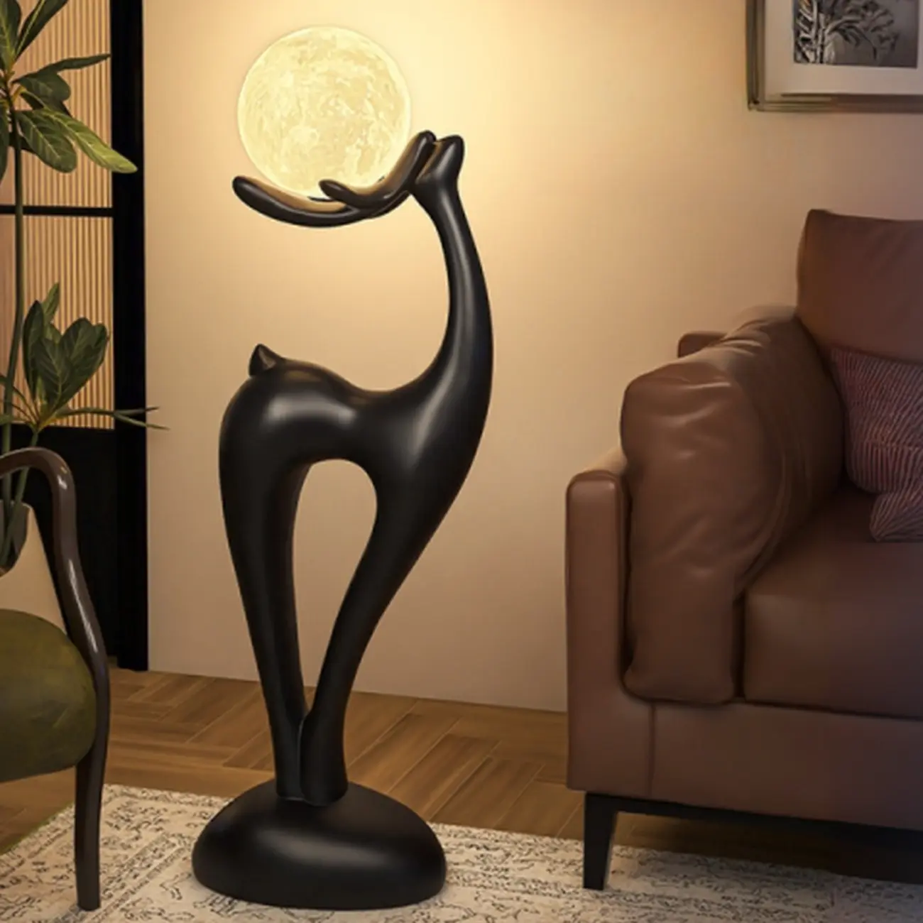 3 Color Light Deer-Shaped LED Floor Lamp for Bedroom Decor Image - 6 | homeyfad